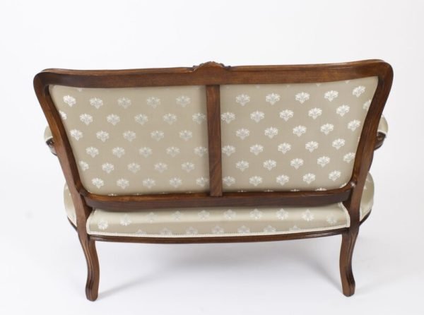 Bespoke Louis Reviva Walnut Pair Armchairs & Sofa Suite - Image 4