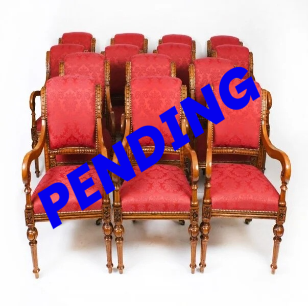 Set of 14 Antique Oak Open Armchairs