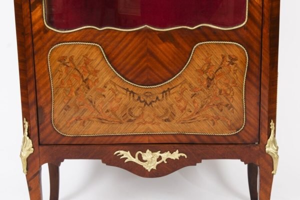 Antique French Ormolu Mounted Walnut Display Cabinet - Image 4