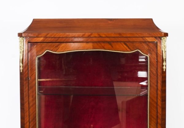 Antique French Ormolu Mounted Walnut Display Cabinet - Image 5