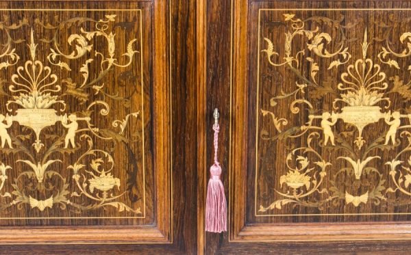 Antique Edwardian Inlaid Display Cabinet - Image 6