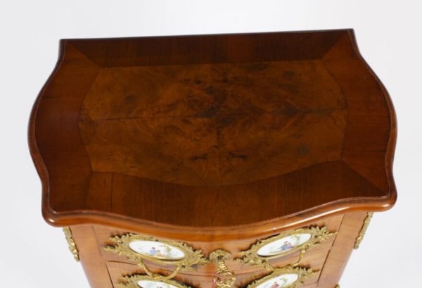 Antique Louis Revival Burr Walnut and Ormolu Mounted Chest - Image 3