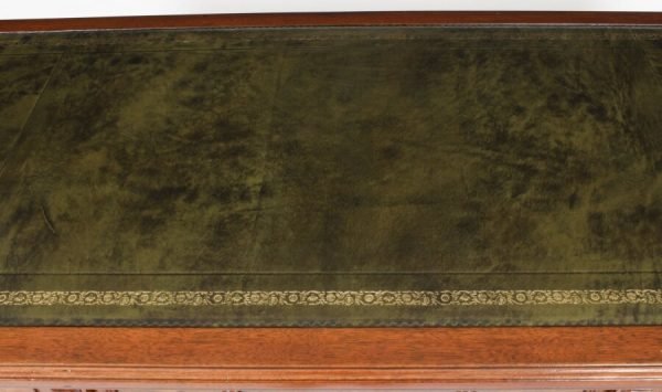 Antique Burr Walnut Pedestal Desk - Image 5