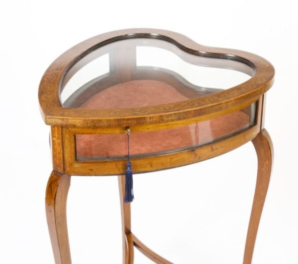 Antique Edwardian Heart Shaped Display Jewellery Display Table - Image 5
