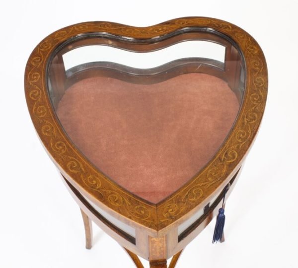 Antique Edwardian Heart Shaped Display Jewellery Display Table - Image 4