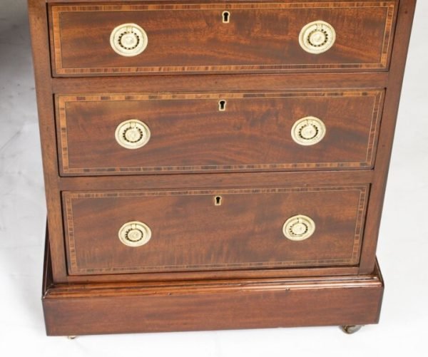 Antique 1.8meters George III Mahogany Partners Pedestal Desk - Image 3