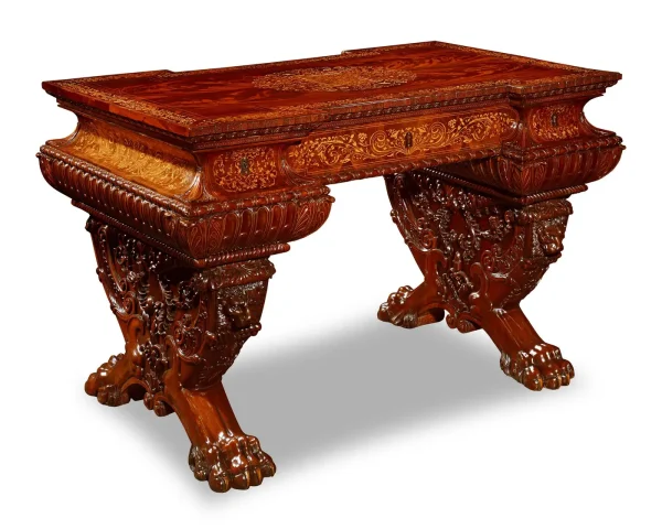 Fully Restored Antique Italian Writing Desk and Armchair - Image 4