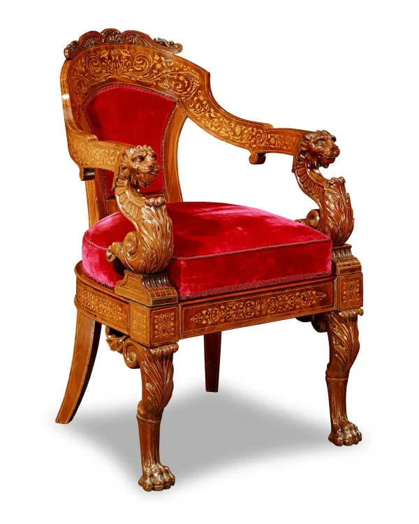 Fully Restored Antique Italian Writing Desk and Armchair - Image 3