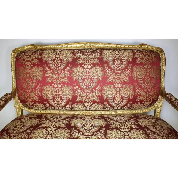 Palatial 19th Century Louis XV Style Giltwood Carved 5 Pieces Salon Suite - Image 5