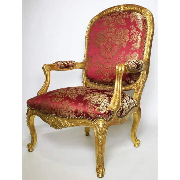 Palatial 19th Century Louis XV Style Giltwood Carved 5 Pieces Salon Suite - Image 3