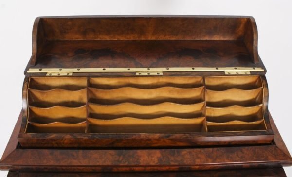 Antique Burr Walnut Pop Up Davenport Desk - Image 4