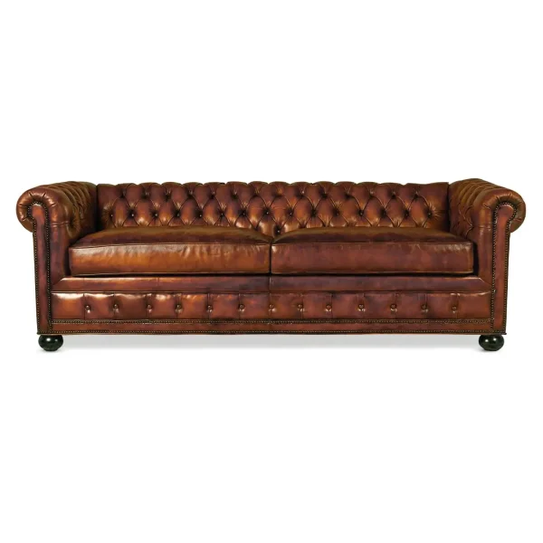 Restored 20th Century Single Large Chesterfield Leather Sofa - Image 3