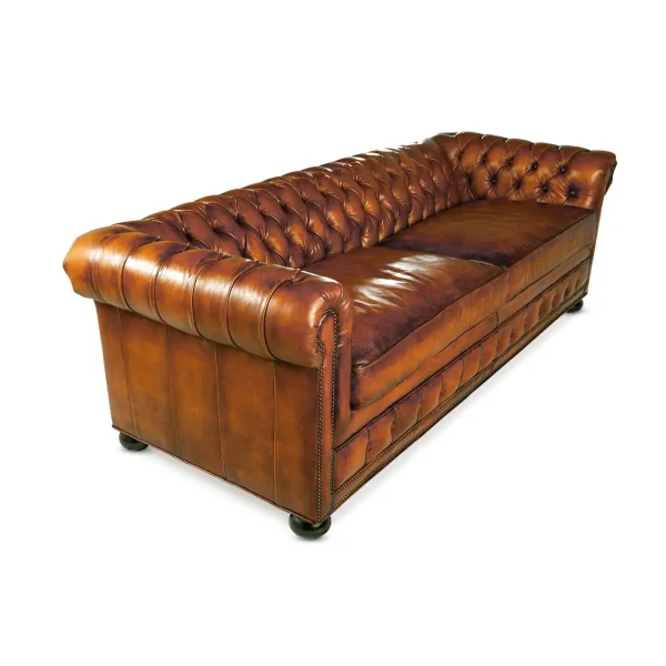 Restored 20th Century Single Large Chesterfield Leather Sofa - Image 2