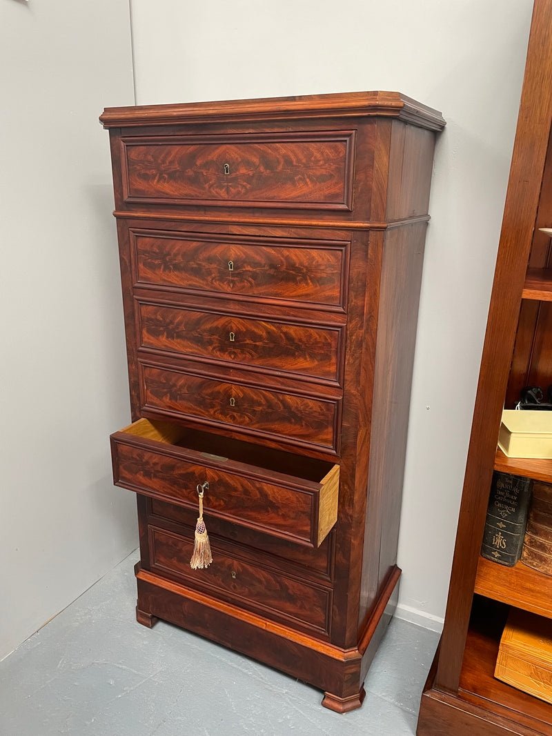 Antique French flame mahogany secretaire for sale in Cape Town