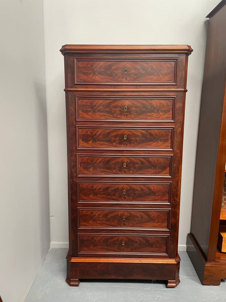 Antique French flame mahogany secretaire for sale in Cape Town
