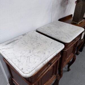 Antique French marble top bedside tables pair for sale in Johannesburg