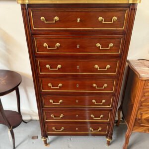 Antique French tall chest of drawers with marble top – antique furniture Cape Town