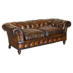 Antique brown leather Chesterfield couch Cape Town