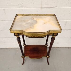 French Louis XV style marble top side table with gilt metal gallery for sale in South Africa