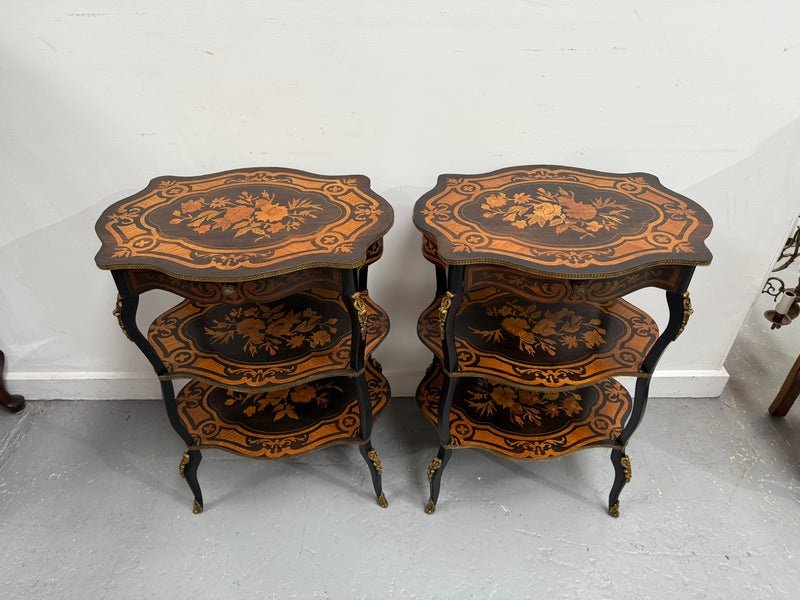 French serpentine etageres with brass gallery – antique furniture Cape Town
