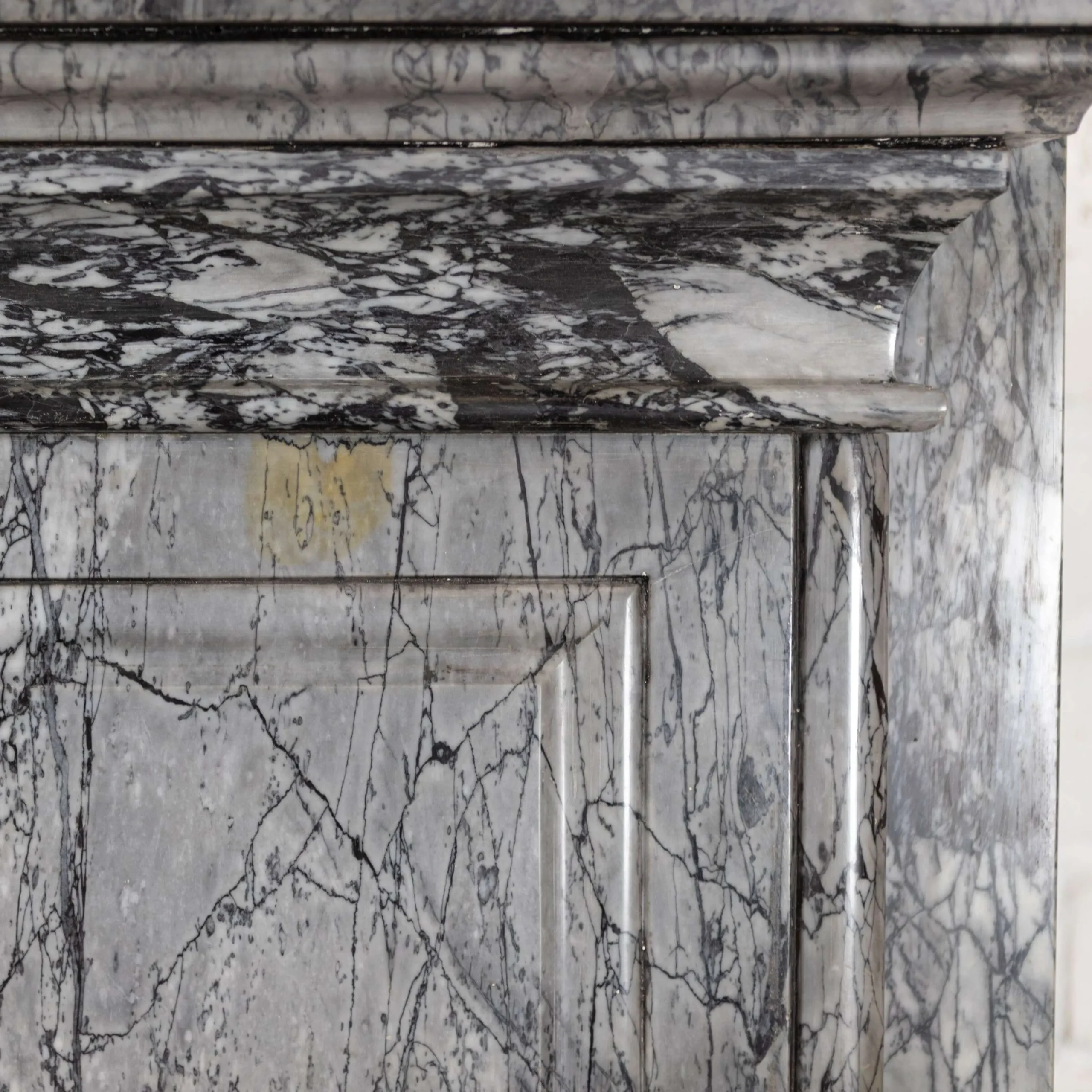 Large 19th Century Victorian Bardiglio Marble Arched Fireplace Surround - Image 2