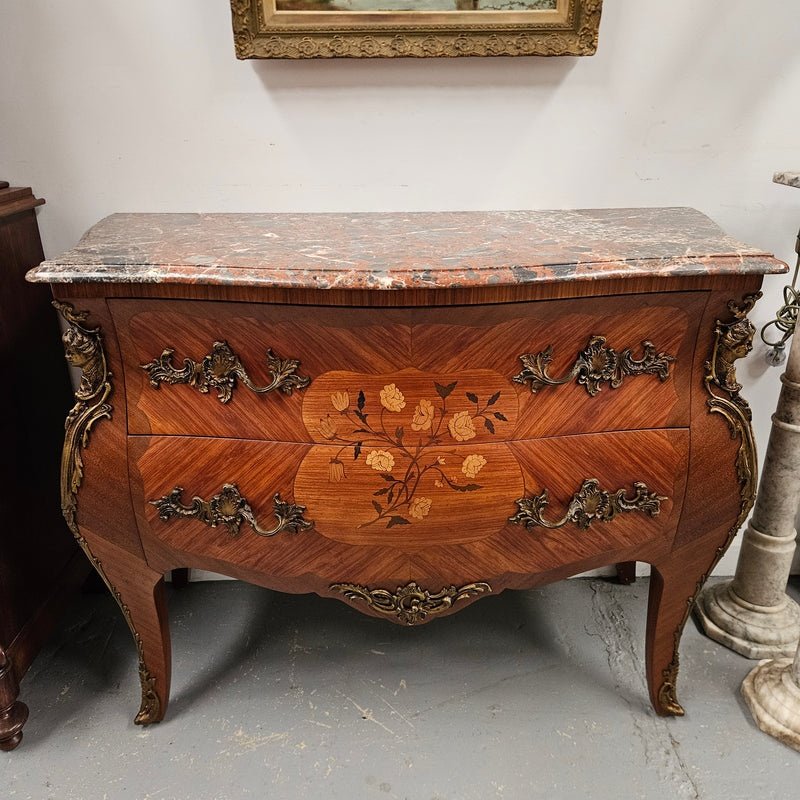 French kingwood commode with marble top and ormolu – antiques Mossel Bay