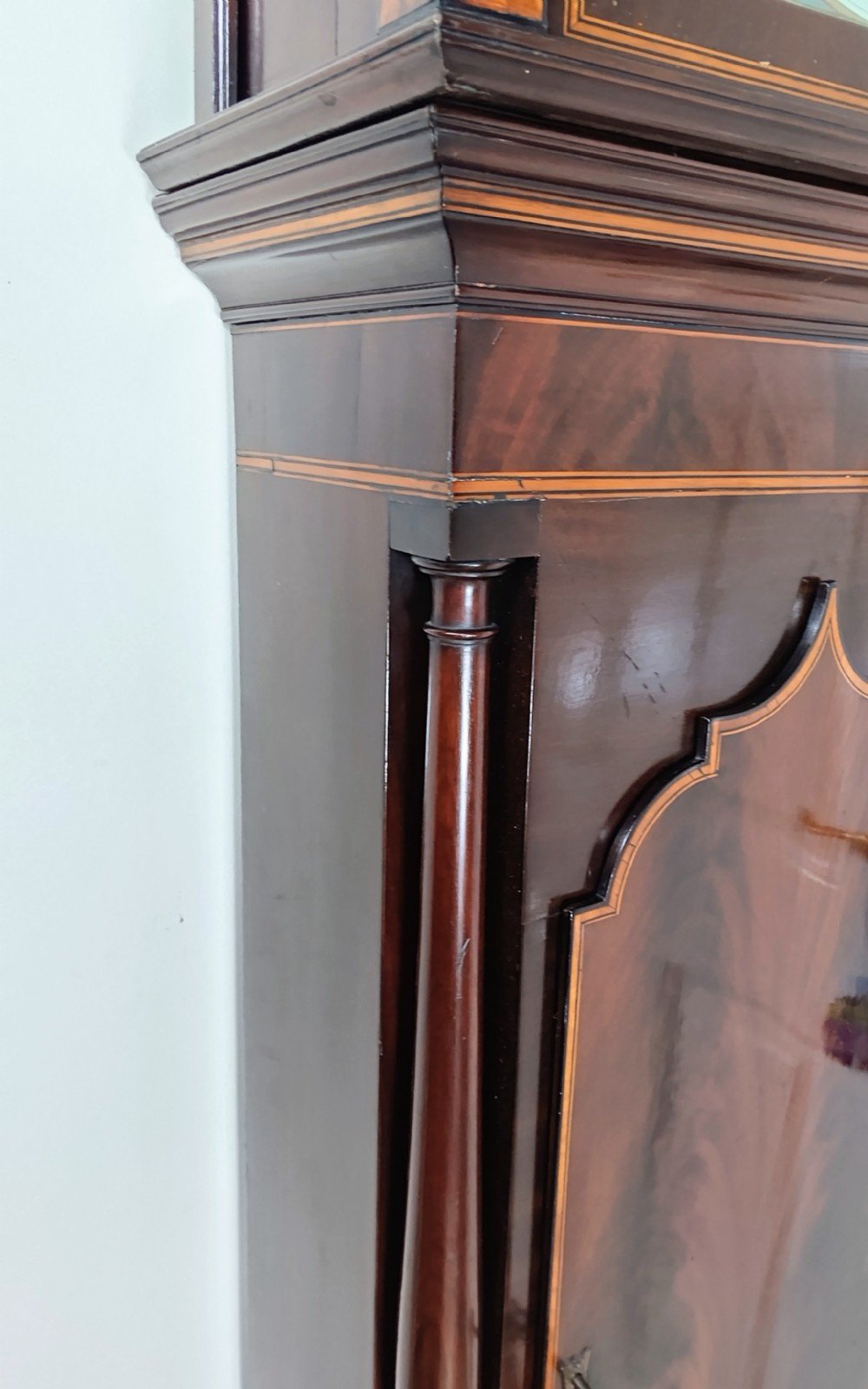 Georgian Flame Mahogany Moonphase Longcase Clock, J Glover of Manchester, Circa 1820 - Image 5