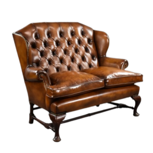 Antique leather wingback sofa available in Cape Town