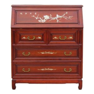 Antique Chinese rosewood secretary desk with mother-of-pearl inlay, available for delivery in Cape Town