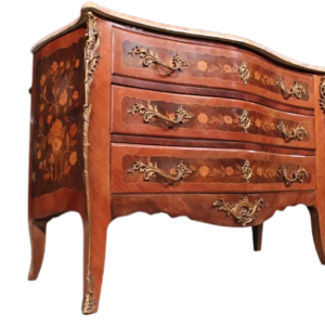 Antique Napoleon III Inlaid Commode, 19th Century Style