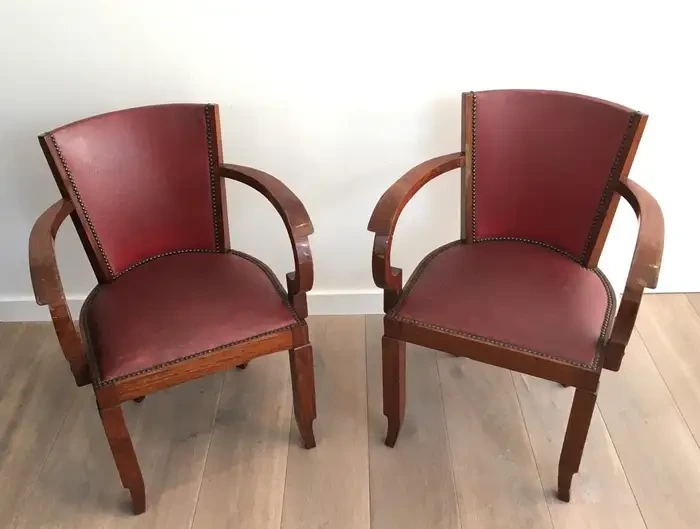 Set of 8 French Art Deco Armchairs, Circa 1930 - Image 5