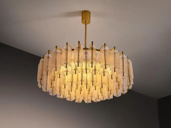 Mid-Century Tiered Glass Chandelier, 114cm, 1960s - Image 2