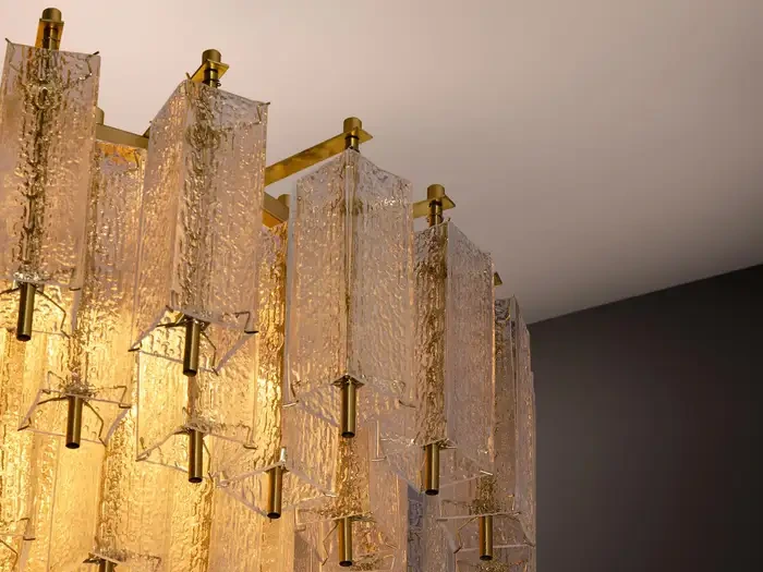 Mid-Century Tiered Glass Chandelier, 114cm, 1960s - Image 3
